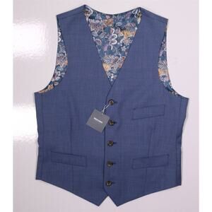 Indochino Current Custom Lt Blue-Gray Wool-Cashmere Suit Vest Men's XS/36 New!